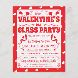 Flyer Hearts Happy Valentine’s Day Modern Love Pattern