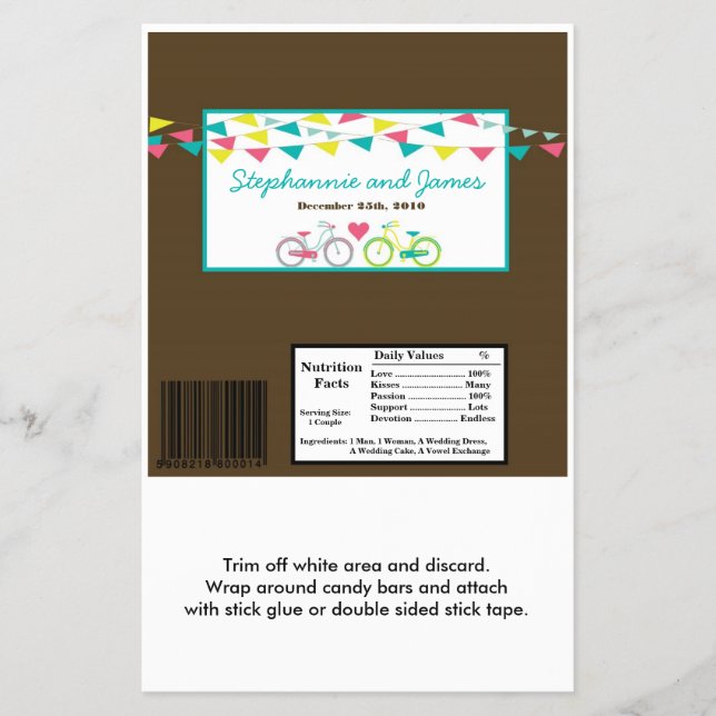 Flyer Hershey's Large Bar Wrapper Love Lovers Bicy (Frente)