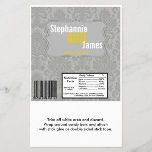 Flyer Hershey's Large Bar Wrapper Modern Cinza Damask La