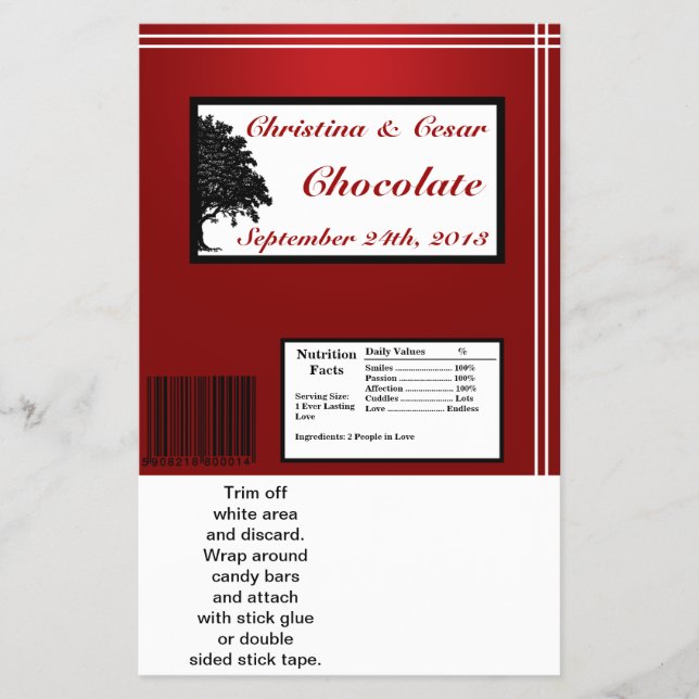 Flyer Hershey's Large Bar Wrapper White Tree Red Black (Frente)