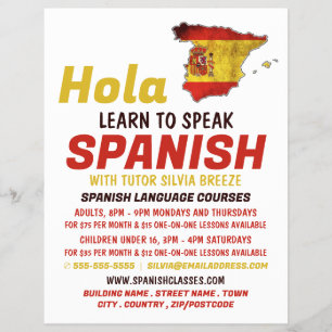 Flyer Hola Espanhol, Curso de Língua Espanhola