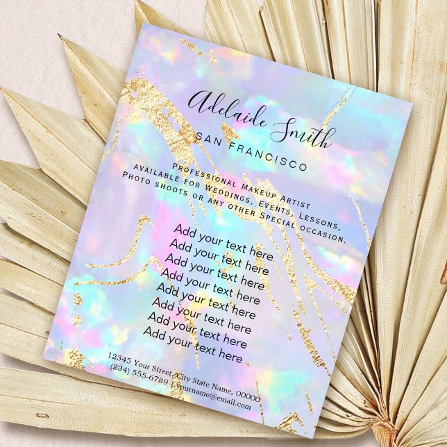 Flyer hológrafo FAUX de pedra opal (Criador carregado)