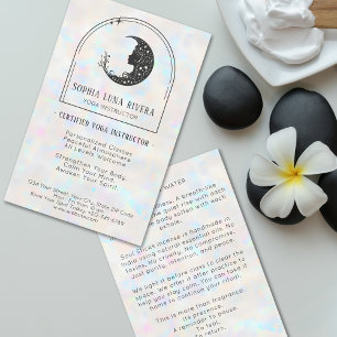 Flyer Holographic Boho Arch Celestial Crescent Moon