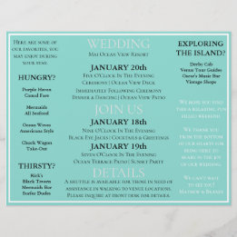 Flyer Horário de Eventos de Festa de Casamento de Destin