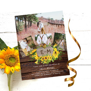 Flyer Horário dos Sunflower Convite à Fotografia Rústica