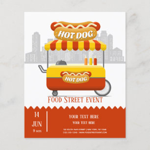 Flyer Hotdog da rua da comida