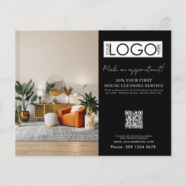 Flyer House Cleaning Maid  Appointment Business Logo (Frente)