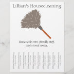 Flyer Housecleaning Maid Service Flyer, Tear Off Strips<br><div class="desc">Get the word out about your housecleaning or maid service business with these eye-catching flyers. They feature an illustration of a classic feather duster, your business name, a short description and tear-off strips with your phone number. They're perfect for hanging up on the bulletin board of your local coffee shop...</div>