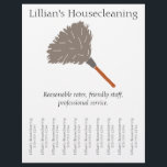 Flyer Housecleaning Maid Service Flyer, Tear Off Strips<br><div class="desc">Get the word out about your housecleaning or maid service business with these eye-catching flyers. They feature an illustration of a classic feather duster, your business name, a short description and tear-off strips with your phone number. They're perfect for hanging up on the bulletin board of your local coffee shop...</div>