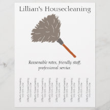 Housecleaning Maid Service Flyer, Tear Off Strips