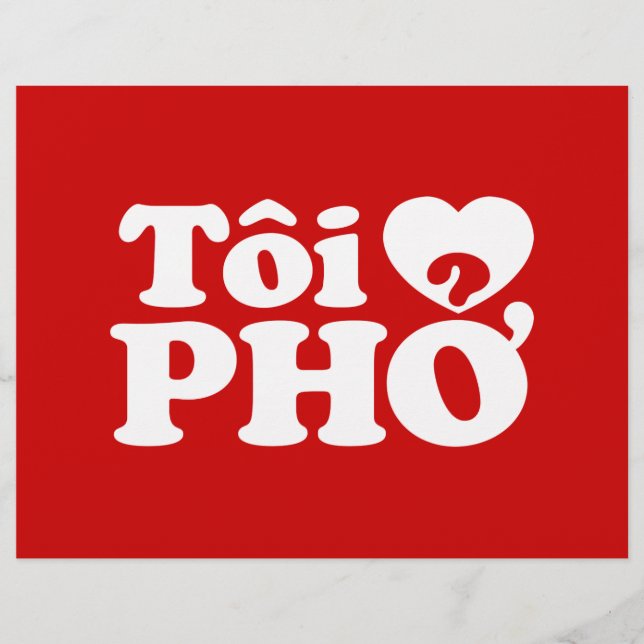 Flyer I Heart (Love) Pho (Tôi9PHỞ) Língua vietnamita (Frente)
