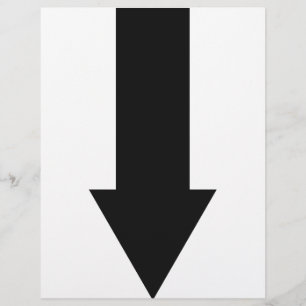 Flyer ícone de seta para baixo preto