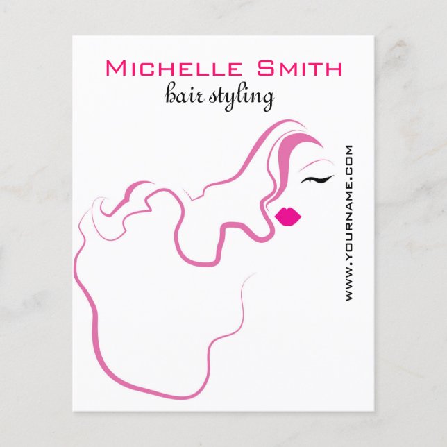 Flyer Ícone feminino adorável cabelo cor-de-rosa Brandin (Frente)