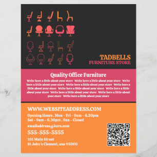 Flyer Ícones de Presidente - Vendas da Loja de Mobiliári