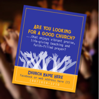 Flyer Igreja Convidou Serviço de Cultos Brilhante