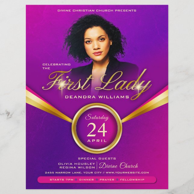 Flyer Igreja de Apreciação do Dia da Primeira Dama (Frente)