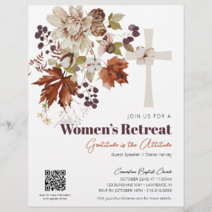 Flyer Igreja Russa Retirada de Mulher Queda Floral