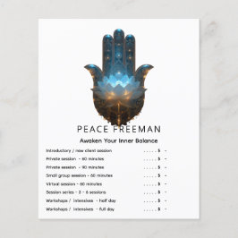 Flyer Iluminação do Lótus | Design da Mão Hamsa