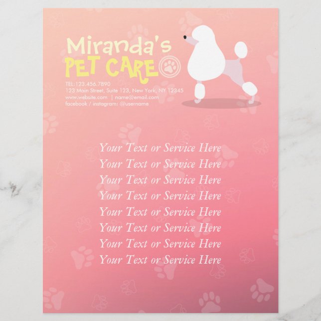 Flyer Ilustração Adorável De Cartoon De Pet Care Sitting (Frente)