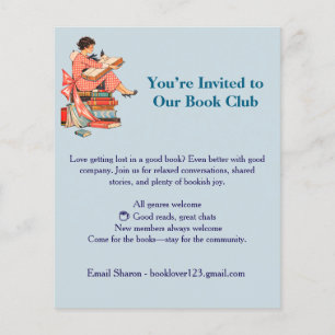 Flyer Ilustração de Leitor Amante de Livros Antigos