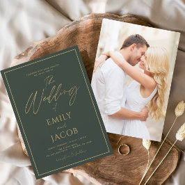 Flyer Imagem de Casamento Dourado Emerald Green