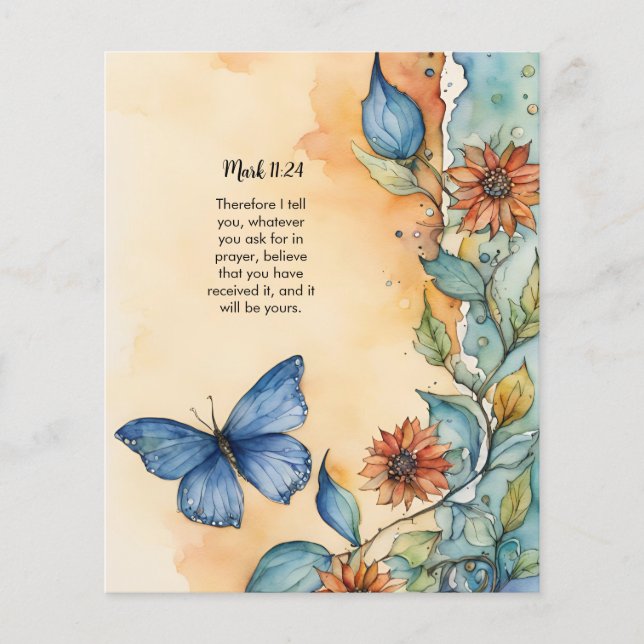 Flyer Imagem do versículo bíblico de Marcos 11:24 (Frente)