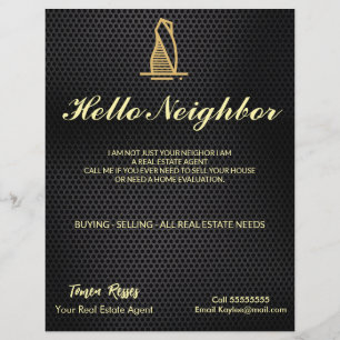Flyer Imobiliário Metálico Preto Elegante
