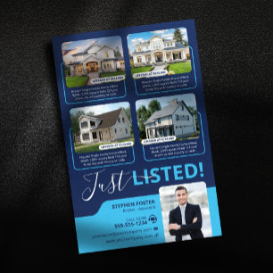 Flyer Imóvel Azul Agente Imobiliário Listagem de Proprie