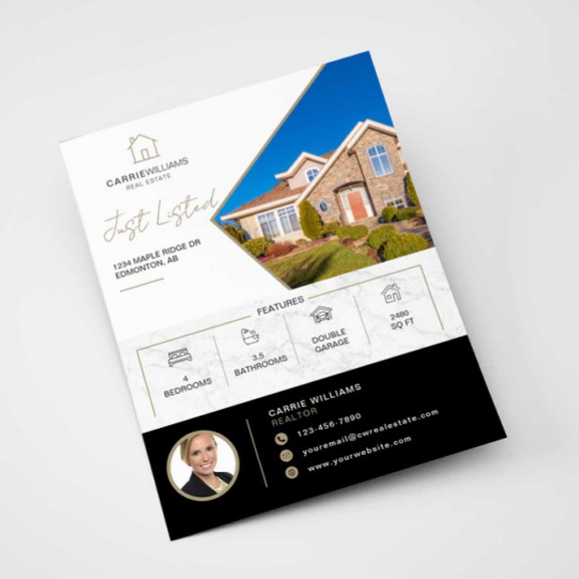 Flyer Imóvel Recém-Colocado à Venda Casa Moderna Correto (Criador carregado)