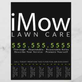 Flyer iMow. Cuidado com o Jardim, Paisagismo, Anúncio de