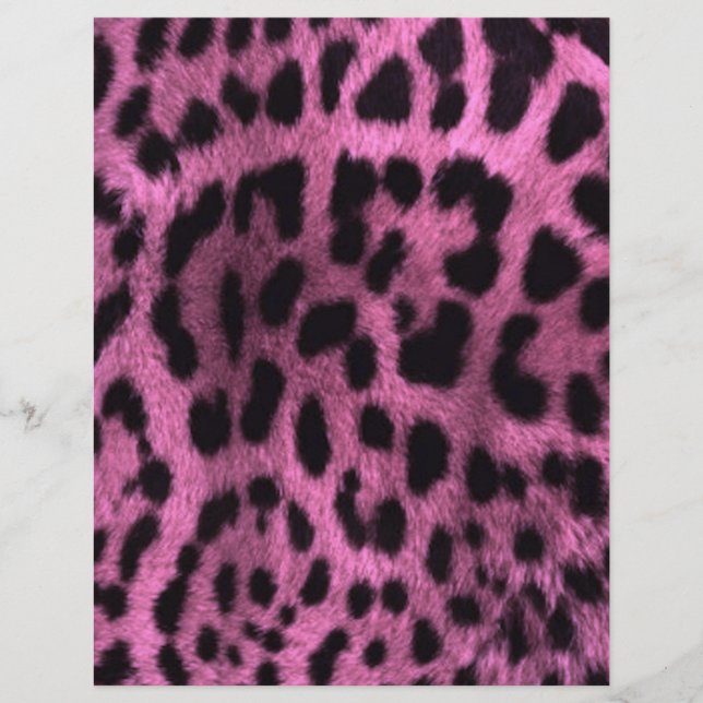 Flyer Impressão sobre o leopardo animal - rosa (Frente)