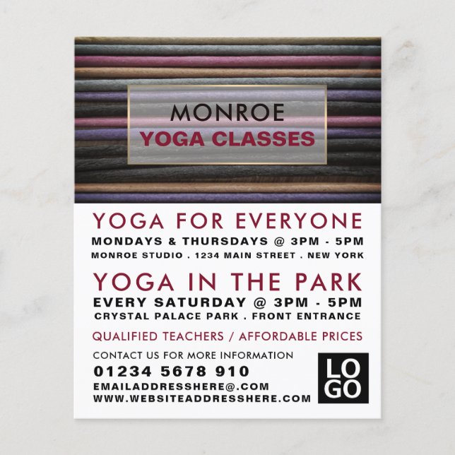 Flyer Incenso Colorido, Publicidade Classe Yoga (Frente)