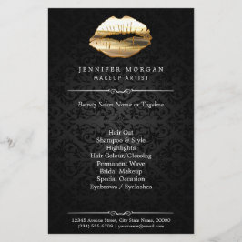 Flyer Incrível Lábios Dourados 3D Makeup Artist Beaut Sa