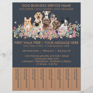 Flyer Ingressos orçamento de passeador de cães de raças