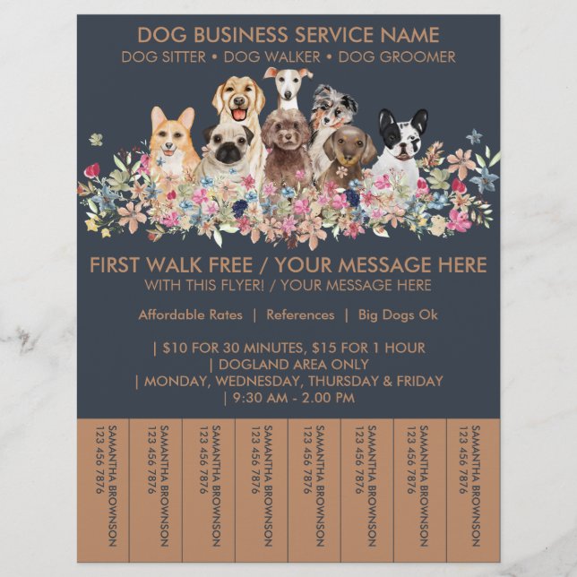 Flyer Ingressos orçamento de passeador de cães de raças  (Frente)