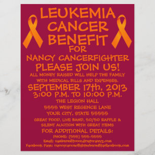 Flyer Insecto do benefício do cancer da leucemia
