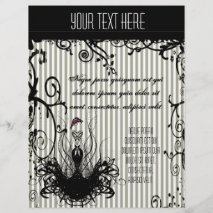 Flyer Insecto listrado rodado preto e branco da diva da