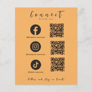 Flyer Instagram o Facebook Tiktok QR Code Trendy Orange