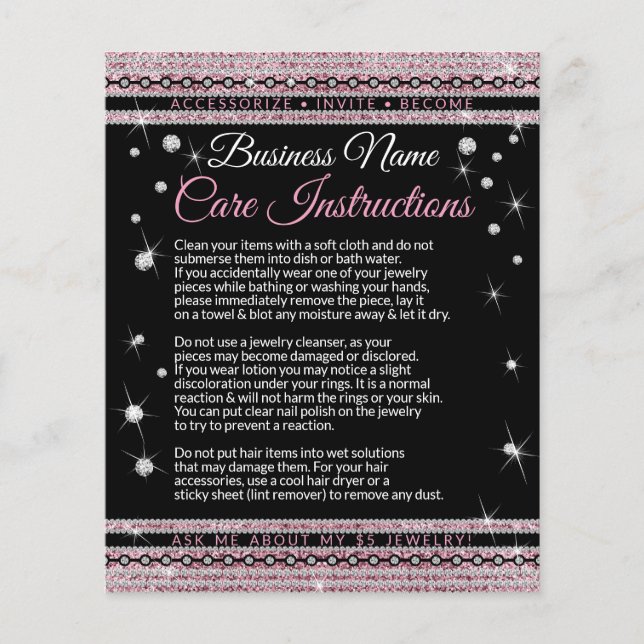 Flyer Instruções de cuidado Evite 5 SS (Frente)