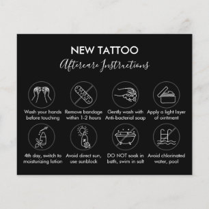 Flyer Instruções de Cuidados Pós-Tatuagem Salão de Arte 