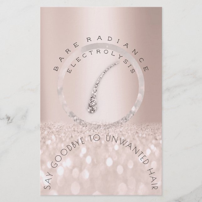 Flyer Instruções de Pós-Cuidados Eletrolise Rosa Brilho (Frente)