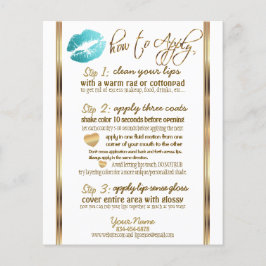 Flyer Instruções para 💋 de Lip com Glitter Teal - Branc