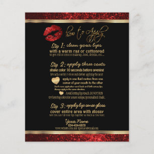 Flyer Instruções para 💋 de Lip vermelho brilhante e
