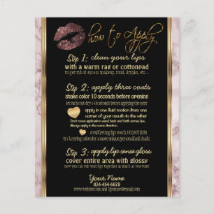 Flyer Instruções para o mármore do lápis de brilho d