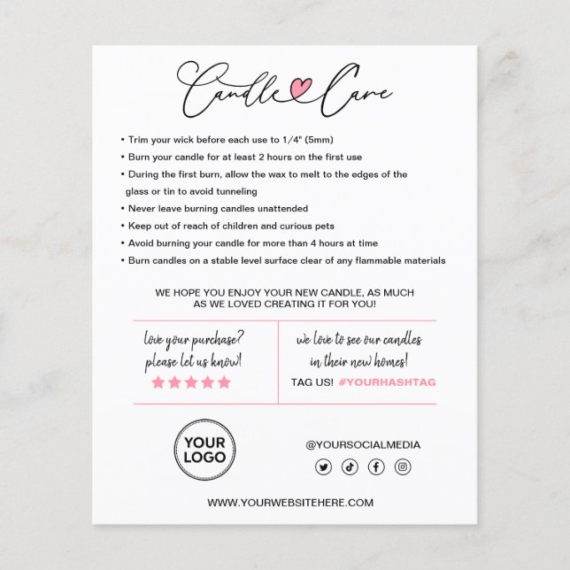 Flyer Instruções para o tratamento de velas Cliente Obri (Frente)