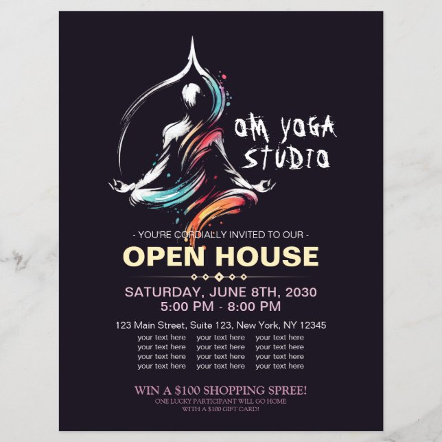 Flyer Instrutor de Meditação de Yoga Lotus Pose Bruske (Frente)