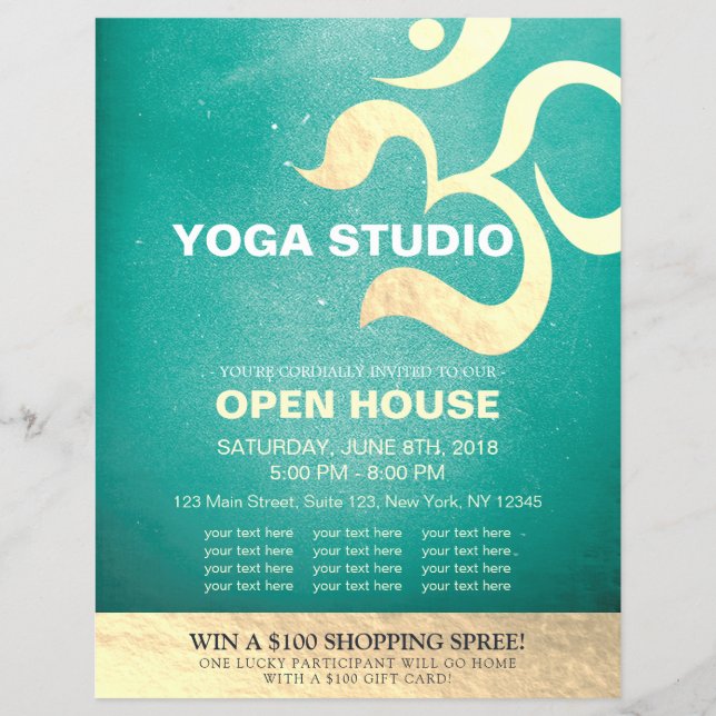 Flyer Instrutor de Meditação do Yoga Studio Om Open Hous (Frente)
