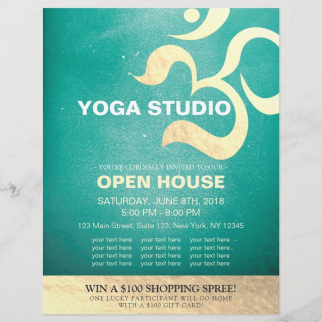 Flyer Instrutor de Meditação do Yoga Studio Om Open Hous (Frente)