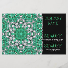 Flyer Instrutor de Nova Ioga Esmeralda Verde Mandala