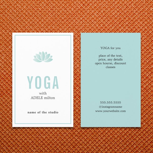 Flyer Instrutor Yoga do Ícone de Lotus Branco Azul mínim (Criador carregado)